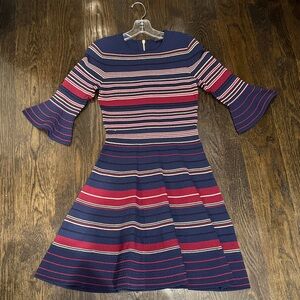 Ted Baker London Navy and Red Striped Dress